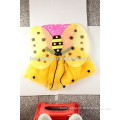 cute fairy kids fancy yellow skirt with bee wings set dance dress wholesale